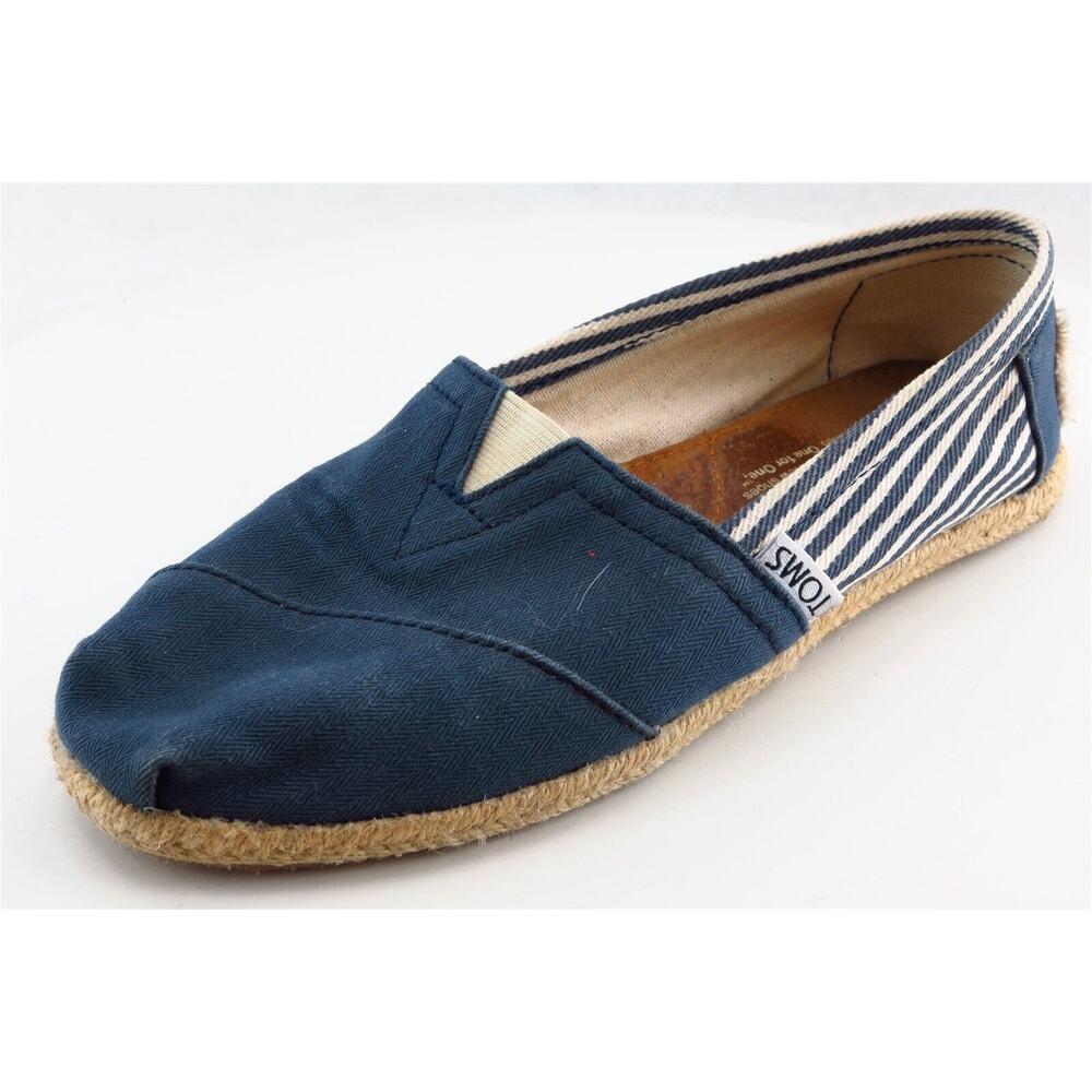 Toms Loafers Blue Fabric Women Shoes Size 5 Medium